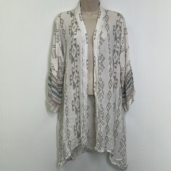 Free People - One Print Boho Open Front Long Sleeve Kimono Jacket XS/Small - Picture 3 of 14